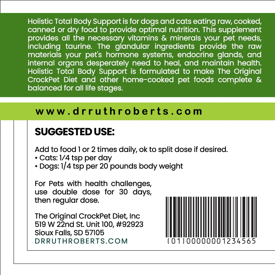 Holistic Total Body Support (Multivitamin & Glandular) for Dogs & Cats