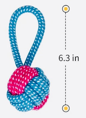 This 6.3 inch long, braided rope, knot ball chew toy is great for engaging your dog while also cleaning their teeth. 
