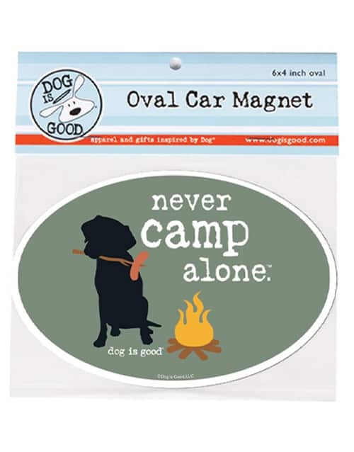 Never Camp Alone Oval Magnet