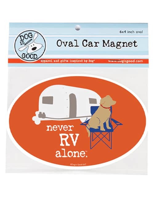 Never RV Alone Oval Magnet
