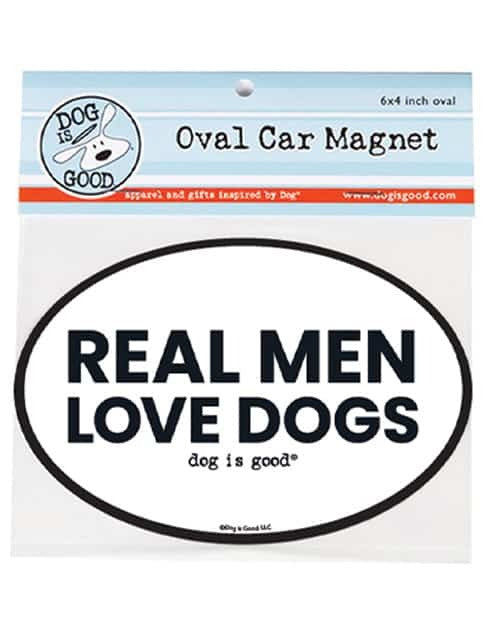 Real Men Love Dogs Oval Magnet